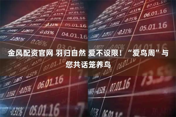 金风配资官网 羽归自然 爱不设限！“爱鸟周”与您共话笼养鸟