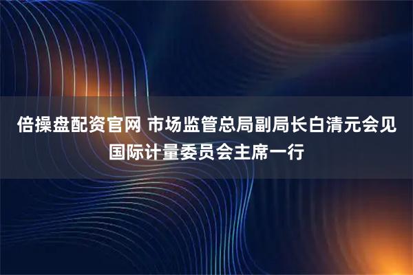 倍操盘配资官网 市场监管总局副局长白清元会见国际计量委员会主席一行