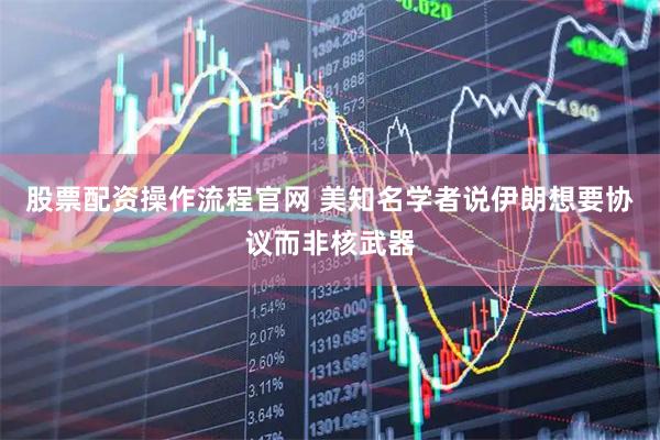 股票配资操作流程官网 美知名学者说伊朗想要协议而非核武器